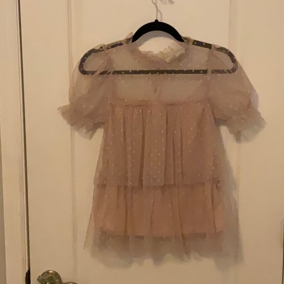 Sweet Rain Tops - Sweet Rain Dusty Pink Ruffled Baby Doll Top NWT
